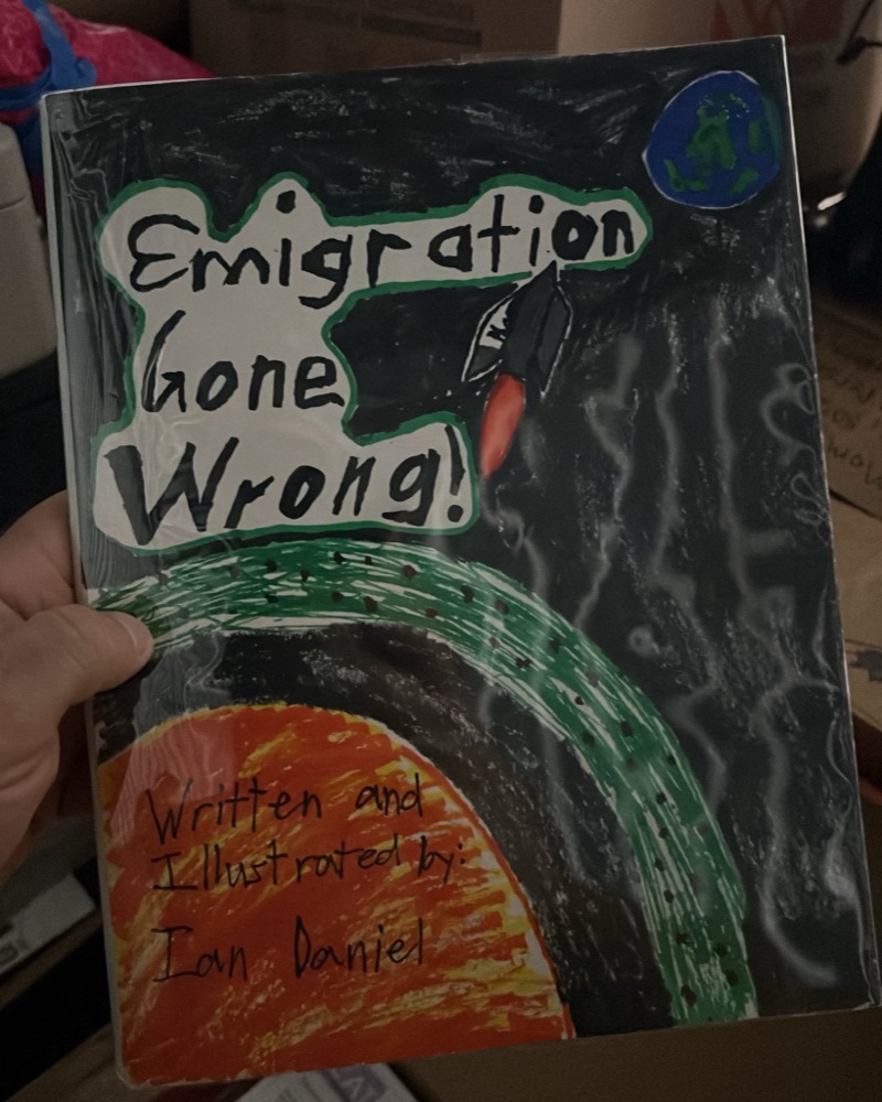 Emigration Gone Wrong, the book Ian wrote in fifth grade